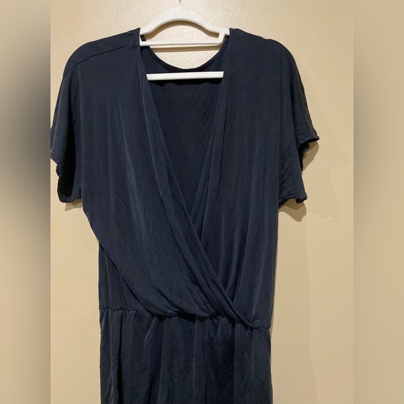 H&M Basics Short Sleeve Cross Over Black Romper Women's Size medium Stretch - Picture 5 of 5